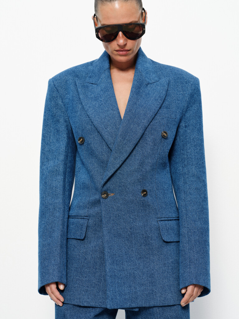 ATLAS DENIM HOURGLASS BLAZER